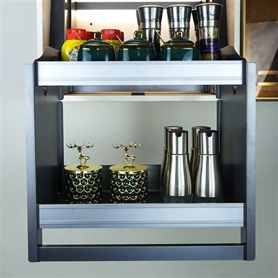 Virtuvės laikymo spintelė Vertikalus pakeliamas metalinis paslėptas sandėliavimo krepšelis